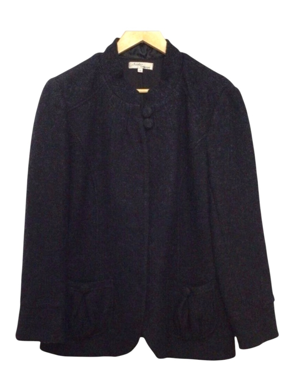 Black blazer Atelier Boutique 100% wool women blazer jacket black size 12